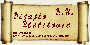 Mijajlo Uletilović vizit kartica
